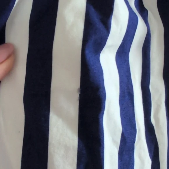 J. Crew Navy and White Striped Ruffle Maxi Dress - Picture 11 of 12